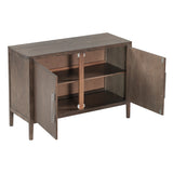 U-Style Storage Cabinet Sideboard Wooden Cabinet with 2 Metal handles and 2 Doors for Hallway, Entryway, Living Room, Bedroom