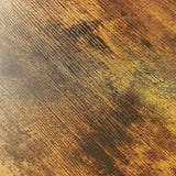 Double Layer Round Bar Table with 2 Bar Stools PU Soft Seat Back Breakfast table - Rustic Brown