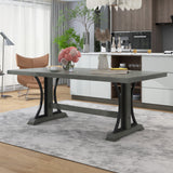 Retro Style Dining Table 78” Wood Rectangular Table, Seats up to 8
