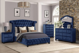 King Bed 4 Piece Blue Upholstered set