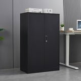 Metal Storage Cabinet with Locking Doors and Adjustable Shelf, Folding Filing Storage Cabinet , Rolling Storage Locker Cabinet for Home Office,School,Garage, Black