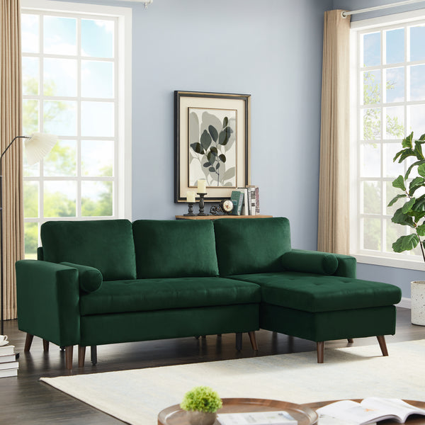 88" Reversible Pull out Sleeper Sectional Storage Sofa Bed,Corner sofa-bed with Storage Chaise Left/Right Handed Chaise