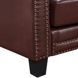 Brown Mid-Century Sectional Corner Sofa L-shape