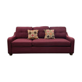 Red Sectional Sofa & 2 Pillows in Red Linen