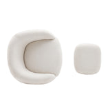 Orisfur. Modern Comfy Leisure Accent Chair, Teddy Short  Plush Particle Velvet Armchair with Ottoman for Living Room