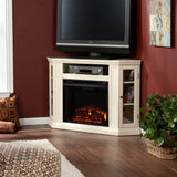 Claremont Convertible Media Electric Fireplace - Ivory