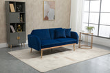 COOLMORE  Velvet  Sofa , Accent sofa .loveseat sofa with rose gold metal feet  and  Teal  Velvet
