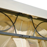 Double Tiered Grill Canopy, Outdoor BBQ Gazebo Tent with UV Protection, Beige