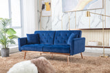COOLMORE  Velvet  Sofa , Accent sofa .loveseat sofa with rose gold metal feet  and  Navy  Velvet