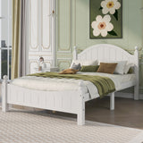 3 Pieces Traditional Concise Style White Bedroom Sets, Nightstand+Chest+Full Bed