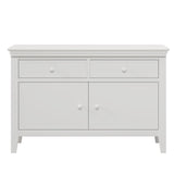 4 Pieces Traditional Concise Style White Bedroom Sets, Nightstand+ Dresser+ Mirror+ Full Bed