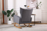 Mid Century Modern Velvet Upholstered Rocking Chair Padded Seat for Living Room Bedroom