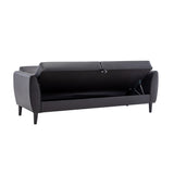 Black Folding Flat folding Sofa Bed with Storage Box
