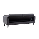 Orisfur. PU Leather Modern Convertible Folding Futon Sofa Bed with Storage Box for Compact Living Space, Apartment, Dorm