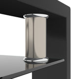 Rectangle Black Glass Coffee Table, Clear Coffee Table，Modern Side Center Tables for Living Room， Living Room Furniture
