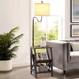 Side Table End Table  with Floor Lamp
