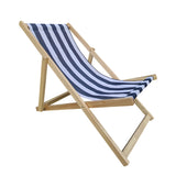 populus wood sling chair blue Stripe Broad blue Stripe （color: Dark blue）folding chaise lounge chair