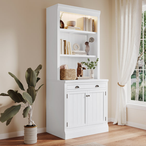 Modern Bookcase with 2 Doors and 1 Drawer Storage