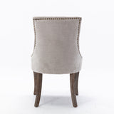 Ultra Side Dining Chair with solid wood legs Beige