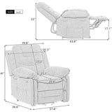 Massage Recliner,Power Lift Chair for Elderly with Adjustable Massage and Heating Function,Recliner Chair with Infinite Position and Side Pocket for Living Room ,Beige