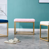 Velvet Shoe Changing Stool, Footstool, Square Cushion Foot Stool, Sofa stool, Rest stool,Low Stool .Step Stool, Small Footrest .Suitable for Clothes Shop,Living Room, Porch, Fitting Room.Pink Bench