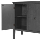 Storage Cabinet Wooden Cabinet with Adjustable Shelf, Antique Gray