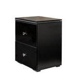 Modern High gloss UV Night Stand with 2 drawers & LED lights