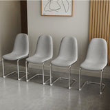 Dining Chairs Set of 4,Spoon shape Modern Style Dining Kitchen Room Upholstered Side Chairs， Accent Chairs with Soft Linen Fabric Cover Cushion Seat and plating Metal Legs Dark Grey office chair