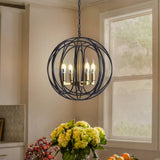 Modern American spherical chandelier -4 bulbs -E12 lamp holder