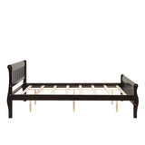 Sleigh Queen Size Wood Platform Bed  for Espresso color