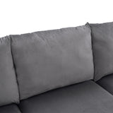 Grey Sectional Sofa with Ottoman