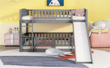 Grey Bunk Bed with Slide