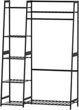 Clothes Rack,Clothes Rack with Shelves,Freestanding Closet Organizer for Living Bedroom Room Kitchen Bathroom Entryway Office Storage Shelves Clothes Hanging Rack,CR-538 Black