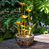 Metal Leaves indoor/Outdoor water Fountain Multi-Tiered Garden Water Feature