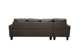 Sectional Sofa Set for Living Room with L Shape  Chaise Lounge ,cup holder and  Left or Right Hand Chaise  Modern 4 Seat (BLACK)