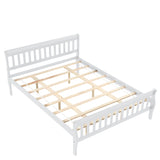 Sleigh Queen Size Wood Platform Bed  for White color