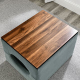 [Video] Welike Waterproof, oil-proof, scratch-proof 25"W Modern design hollow storage ottoman, upholstery, coffee table, two small footstools, easy storage and wide use