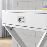 White Computer Desk with Storage, Sturdy Table for home office