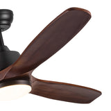 52 In.Intergrated LED Ceiling Fan Lighting with Solid Wood Blade
