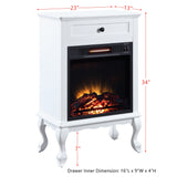 Electric Indoor Fireplace in White Finish