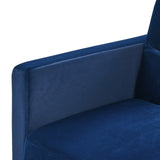 Loveseats Sofa Bed with Pull-out Bed，Adjsutable Back and Two Arm Pocket，Blue （54.5“x33”x31.5“）