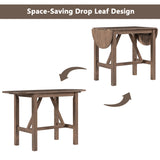 TOPMAX Wood Drop Leaf Counter Height Dining Table for Small Place, Brown