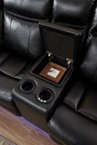 Power reclining Sectional W/LED strip Black Color