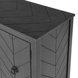 Storage Cabinet Wooden Cabinet with Adjustable Shelf, Antique Gray