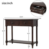 Console Table Traditional Design with Two Drawers and Bottom Shelf