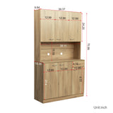 Tall Kitchen Cabinet, with 6-Doors, 1-Open Shelves and 1-Drawer