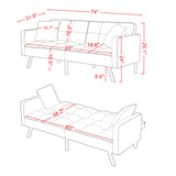 FUTON SOFA SLEEPER NAVY BLUE VELVET WITH 2 PILLOWS（same as W223S01432、W223S00357。Size difference, See Details in page.）