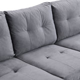 Sectional Sofa Set for Living Room with L Shape  Chaise Lounge ,cup holder and  Left  Hand with Storage Chaise  Modern 4 Seat (Grey) 
--LEFT CHAISE WITH STORAGE