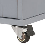 Kitchen Island Cart with Two Storage Cabinets and Four Locking Wheels, Wine Rack, Two Drawers, Spice Rack, Towel Rack
