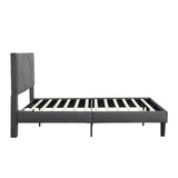 Queen Size Upholstered Platform Bed Frame with Headboard, Strong Wood Slat Support, Mattress Foundation, No Box Spring Needed, Easy Assembly